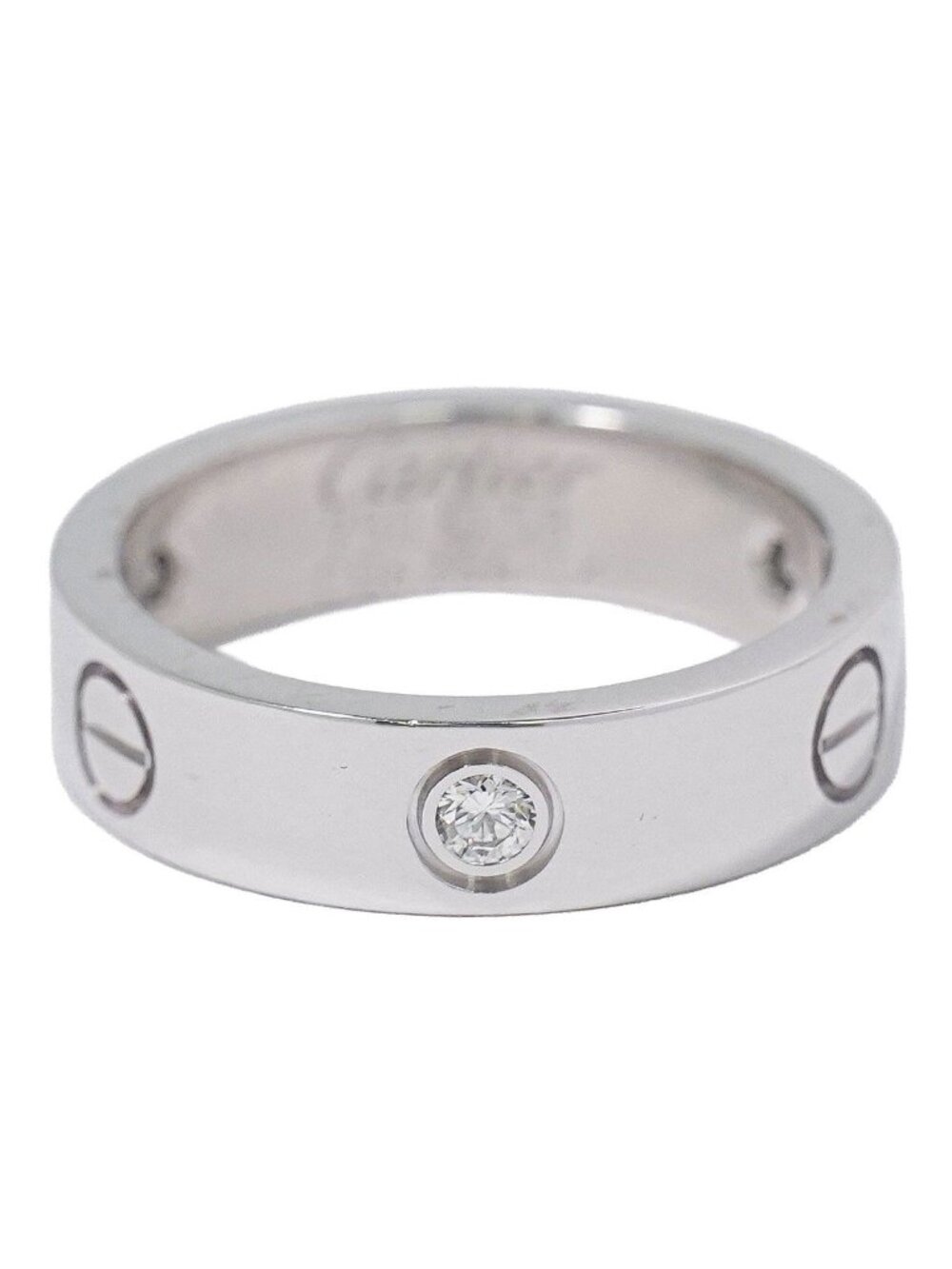 Cartier Love Diamond 18K White Gold Ring 58 White